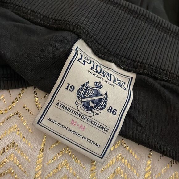 Vintage VS pink black bootcut sweatpants sequin rhinestone bling medium - Picture 9 of 10